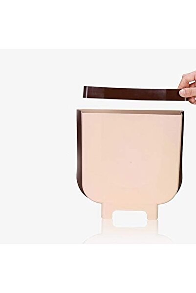 Generic Foldable Hanging Trash Bin by WEYUE, for Home, Living Room, and Kitchen, Brown Color
