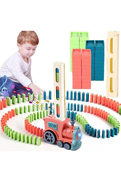 OEM Automatic Domino Train for Kids, with Light and Sound, Adjustable Direction, 60 Colorful Pieces, Int