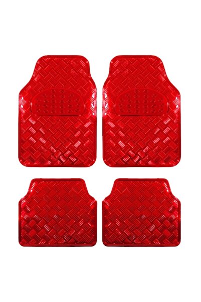 Avex Set 4 Auto Mats, Universal, Diamond Model, Chrome Red Color