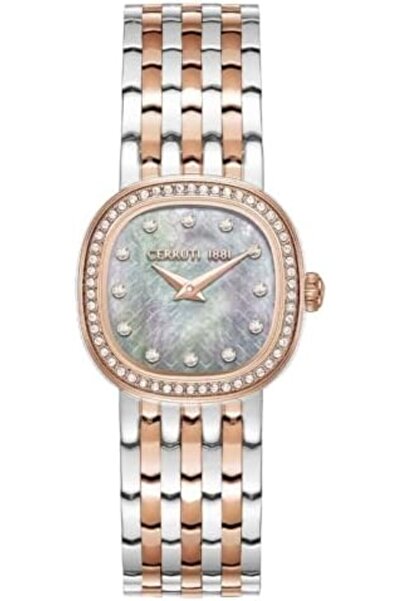 Cerruti 1881 Gresta White Mother Of Pearl Dial, Two-Tone Bracelet Women Watch