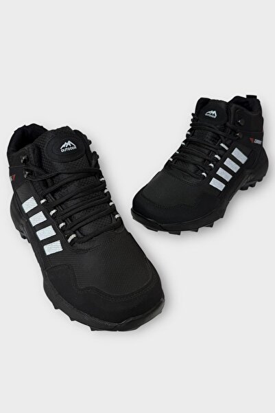 Liger Ανδρικές μπότες για πεζοπορία και υπαίθρια χρήση, ανθεκτικές στο κρύο, αντιολισθητικές, ΜΑΥΡΟ - ΛΕΥΚΟ