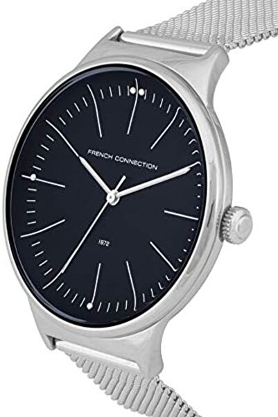 French Connection Men's Analogue Quartz Watch with Stainless Steel Strap FC144SM, Silver