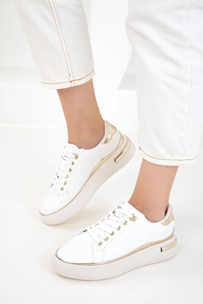 StWenn White Black Gold Soft Women's Daily Casual Sneaker