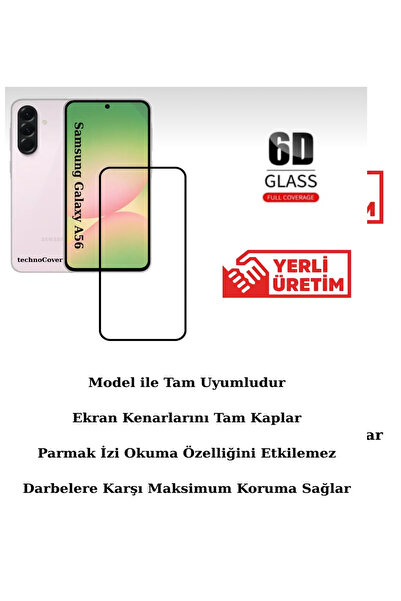 SOLİD CASE Samsung Galaxy A56 Kırılmaz Cam Tam Ekran Koruyucu 150cc Antistati...
