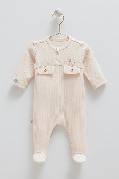 Caramell Premium Zippered Men's Overalls with Pockets Beige