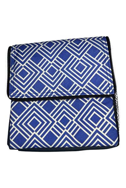 OEM Geantă izotermă 5.5L, 19x15x20 cm, albastră și albă cu mâner reglabil și fermoar