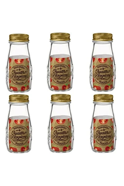 Bormioli Rocco Set of 6 bottles with lid BORMIOLI QUATTRO STAGIONI, 400ml