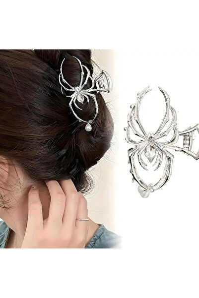 Innovate Store Κομψό μεταλλικό κλιπ μαλλιών σε σχήμα αράχνης, γαλλικό αξεσουά...