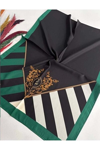 PİRAMİT CARDİON MEDİNE İPEĞİ ŞAL BAROK DESEN ZÜMRÜT YEŞİLİ