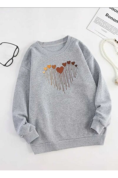 tkn your style Hanorac oversize unisex cu imprimeu Tendințe Inimile care se T...