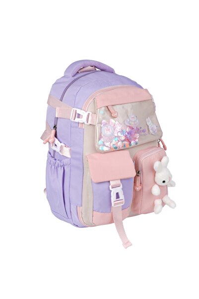 Relaxion Girl's Kawaii Model First School Bag Backpack Lila Pink