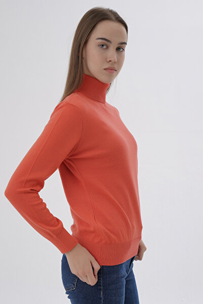 Trist Star Women's Salmon 100% Organic Cotton Turtleneck Knitwear Sweater Knitted Blouse Trist-6103