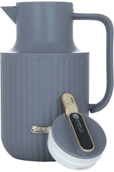 Everest Laura Pro Thermos, 1.5 liters, thermal glass inner shell, plastic outer shell - dark gray