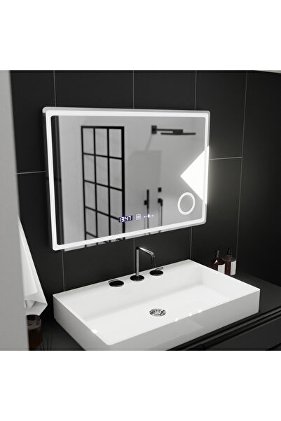 Alessandro DESIGN Oglinda LED Rectangulara, 90x60cm, Velour MotionGlow Marcello, Sistem Dezaburire, Lupa Cosmetica