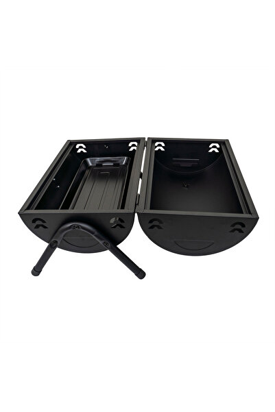 Z-Tools Grill made of metal, cylindrical, with 2 cooking grids, black ZTS8331