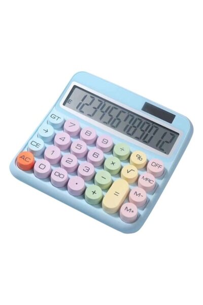 OEM Desk Calculator - Blue, Large Display, Solar and Battery Powered