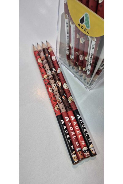 Adel 12 Pieces 2B Pencils with Coffee Pattern
