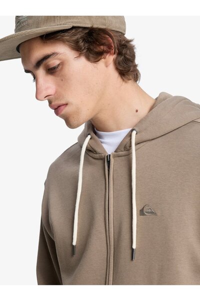 Quiksilver Ανδρικό φούτερ με φερμουάρ καφέ χρώματος Salt Water Eqyft05160-tzc0