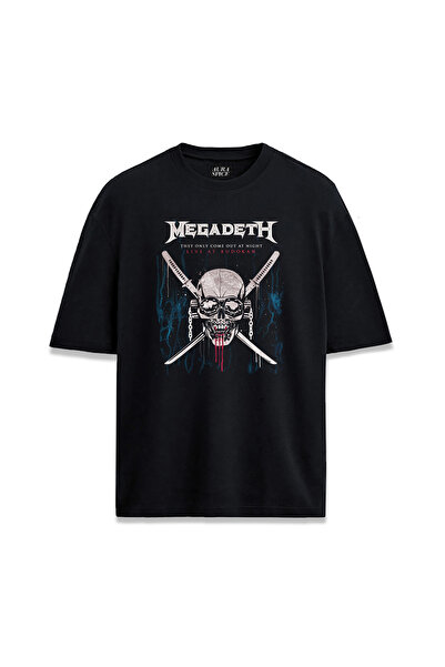 Darkia تي شيرت مطبوع بتصميم خاص من Megadeth Skull Sword للجنسين