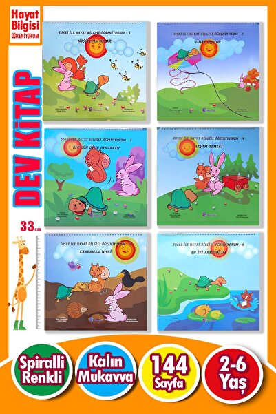 Harika Çocuk Yayınları Tosbi ile Hayat Bilgisi Öğreniyorum Seti (1–6) | 2-6 Yaş Dev Boyutlu Spiralli Eğitim Kitabı