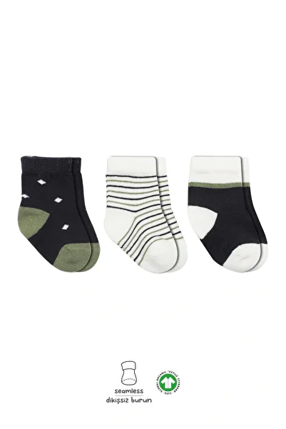 ALFA AKSESUAR 03 Bistyle 3-Piece Combed Cotton Men's Socks 10111 Anthracite