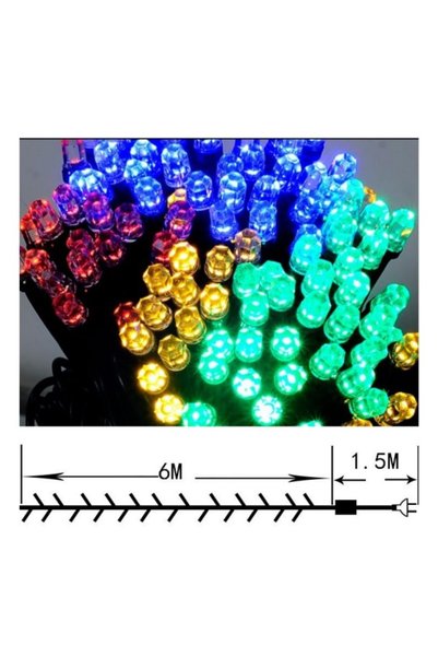 SDX Market Instalație de Crăciun, 6 m, Alastra liniară, 60 LED-uri hexagonale...