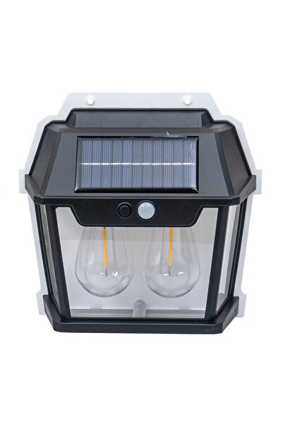 Z-Tools Lampă de perete solară, cu 2 becuri LED, putere 28W, senzor de mișcar...