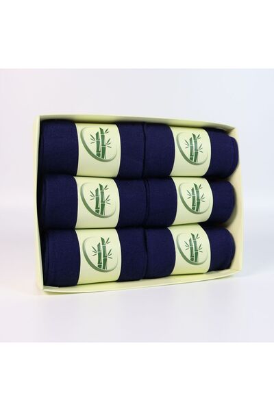 CARNAVAL SOCKS Set of 6 Premium Unisex Boxed Navy Blue Bamboo Socks