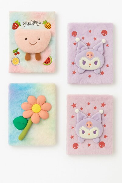 Tatlı Sebep Sweet Sebep Plush Diary Notebook - Character and Fruit Patterned, Lined Pages 1 Pc