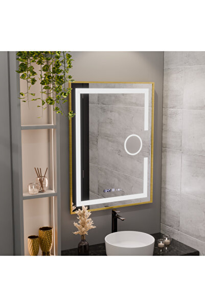 Alessandro DESIGN Oglinda LED Rectangulara, 60x80cm, Eclat MotionGlow Marcello, Sistem Dezaburire, Lupa Cosmetica