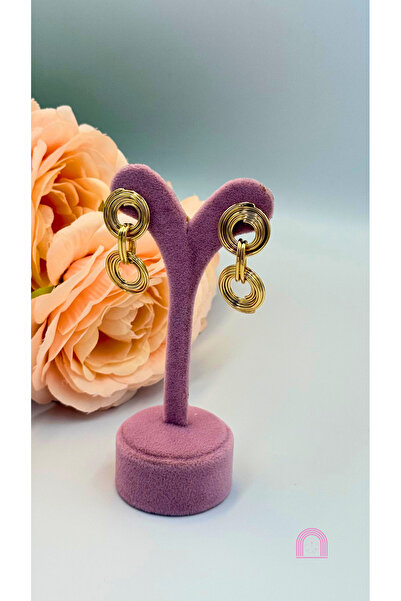 Moond Accessories حلق ذهبي معلق بحلقة فولاذية