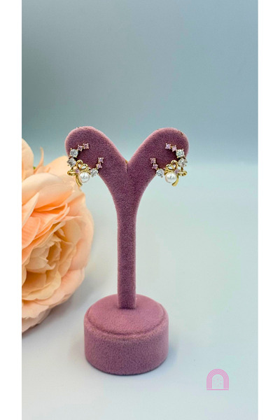 Moond Accessories Çelik Gold İnci Detaylı Küpe