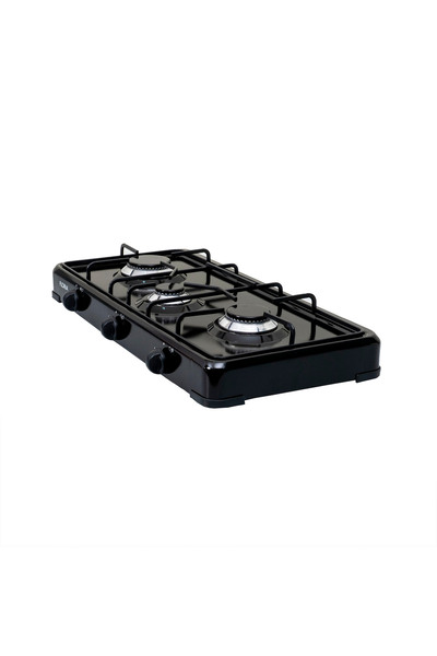 Floria 3-burner gas stove, cylinder fuel, black ZLN7138