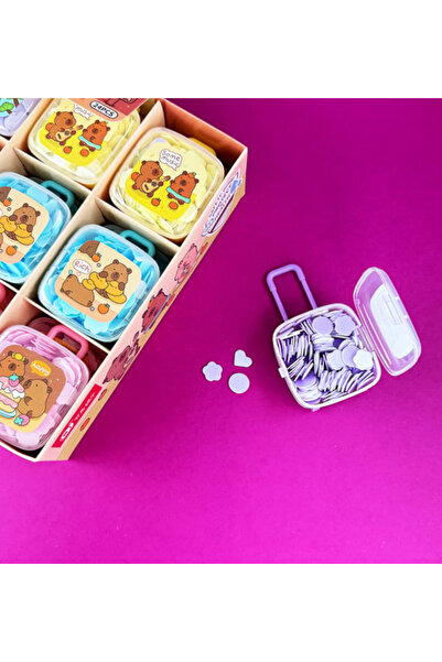 BALCI HEDİYELİK 200 Sheets of Hand Soap in the Shape of a Suitcase with Capybara Design