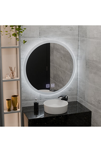 Alessandro DESIGN Στρογγυλός καθρέφτης LED, 70cm, Noxia Touch, Σύστημα αποθάμ...