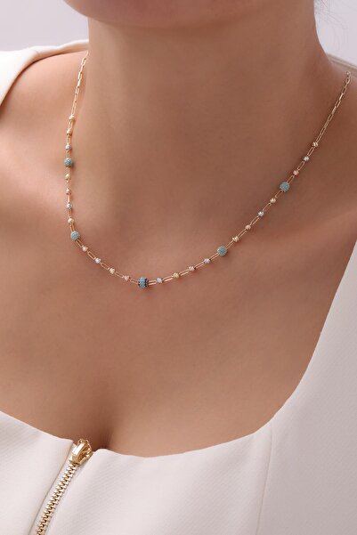 Tufanlar Kuyumculuk 14 Ayar Dorikalı Mavi Taşlı Altın Set