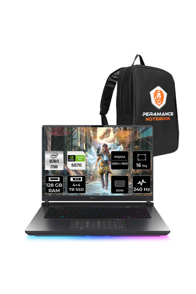 ASUS Rog Strix G16 Ultra 9 275HX 128GB 4+4TB SSD RTX5070/8GB 240Hz 16" QHD+ F...