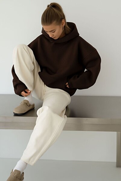 E-ROMA Hanorac unisex din bumbac pieptănat cu 3 fire