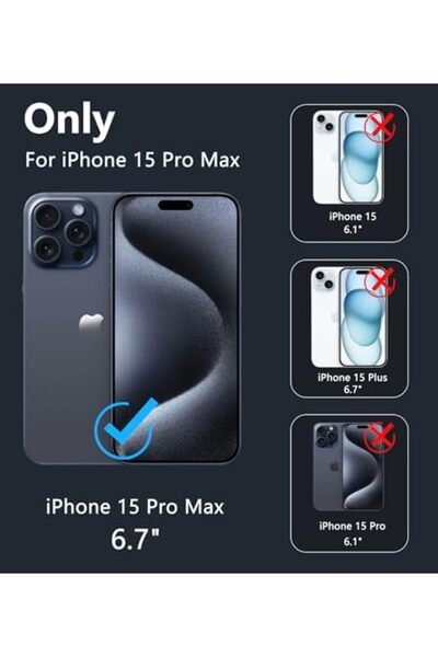 Generic for iPhone 15 Pro-Max Phone Case: Magnetic Clear Military Grade Shockproof Anti Yellowing Sl