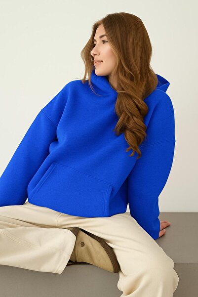 DM DOLCE MORE سترة رياضية بغطاء للرأس للجنسين مصنوعة من القطن الممشط بثلاث خيوط