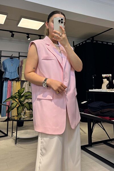 melisa atelier Düğmeli Oversize Klasik Yelek