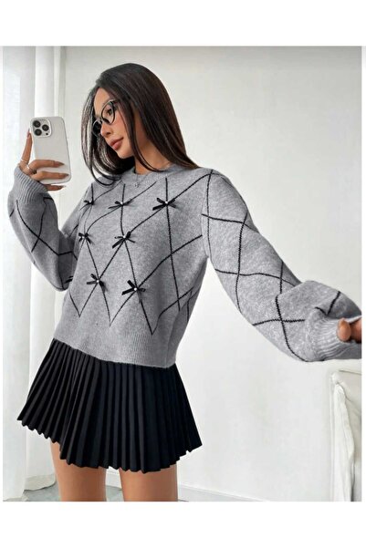 FIRAT Kurdele Detaylı Simit Yaka Triko Kadın Kazak