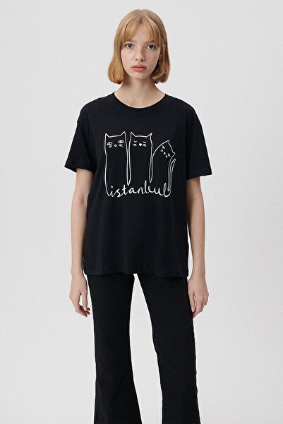 Mavi ΜΠΛΟΥΖΑ ΜΕ ΕΚΤΥΠΩΣΗ ΓΑΤΑΣ Ανθρακί