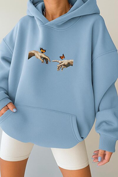 BENROMA Hanorac unisex cu glugă, din bumbac pieptănat cu 3 fire