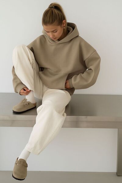 DM DOLCE MORE Φούτερ με κουκούλα unisex με 3 κλωστές από χτενισμένο βαμβάκι