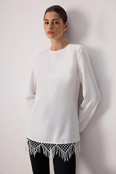 Touché Privé Crepe Tunic with Tassel