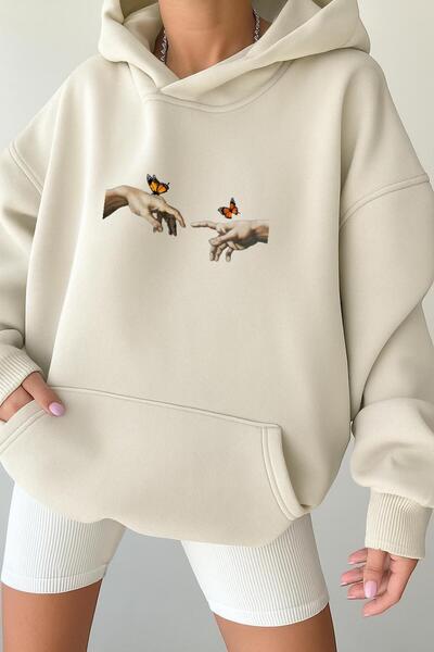 BENROMA سترة رياضية بغطاء للرأس للجنسين مصنوعة من القطن الممشط بثلاث خيوط