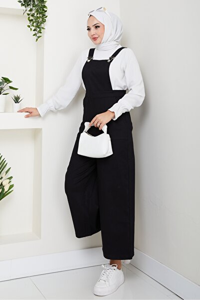 Bestenur Ολόσωμη φόρμα τσέπης Gabardin 1587 - Μαύρο