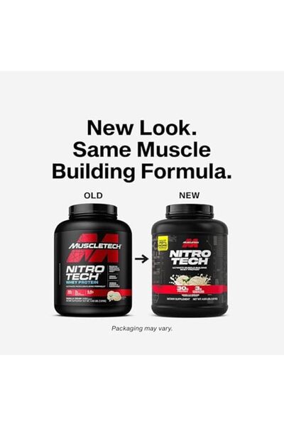 MUSCLETECH NitroTech Whey Protein Ultimate Muscle Building Formula - Vanilla Cream Flavor, 4.00 lbs