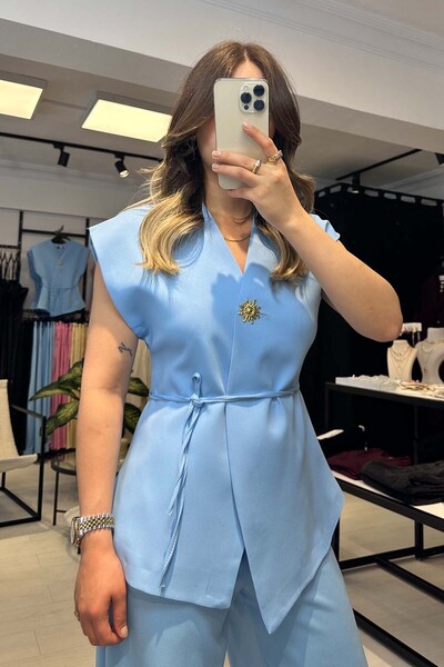 melisa atelier Kuşak Detaylı Modern Tasarım Yelek